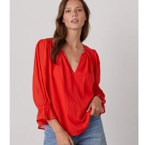 Velvet Dita Cotton Gauze Top - Cardinal 3X